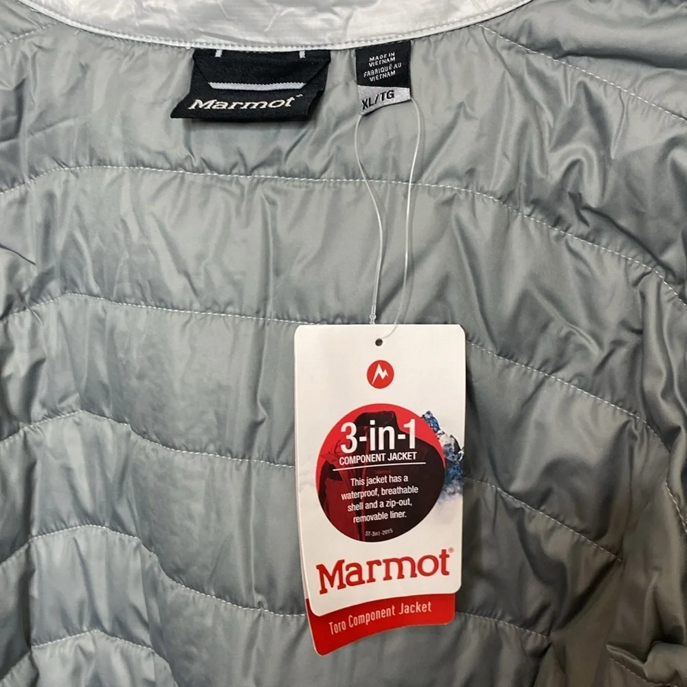 Marmot Men's Toro Component 3 in 1 Gray Hooded Jacket. NWT